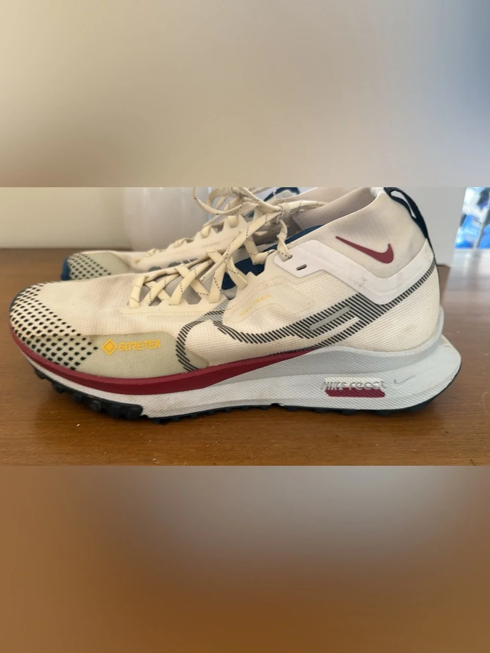Nike White and Maroon Women's Pegasus Trail Running Shoes